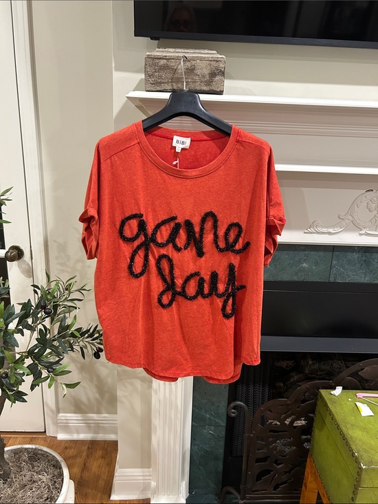 BiBi Tops - BiBi Red Short Sleeve 'Game Day' Graphic Tee thicker than a tee, NWT